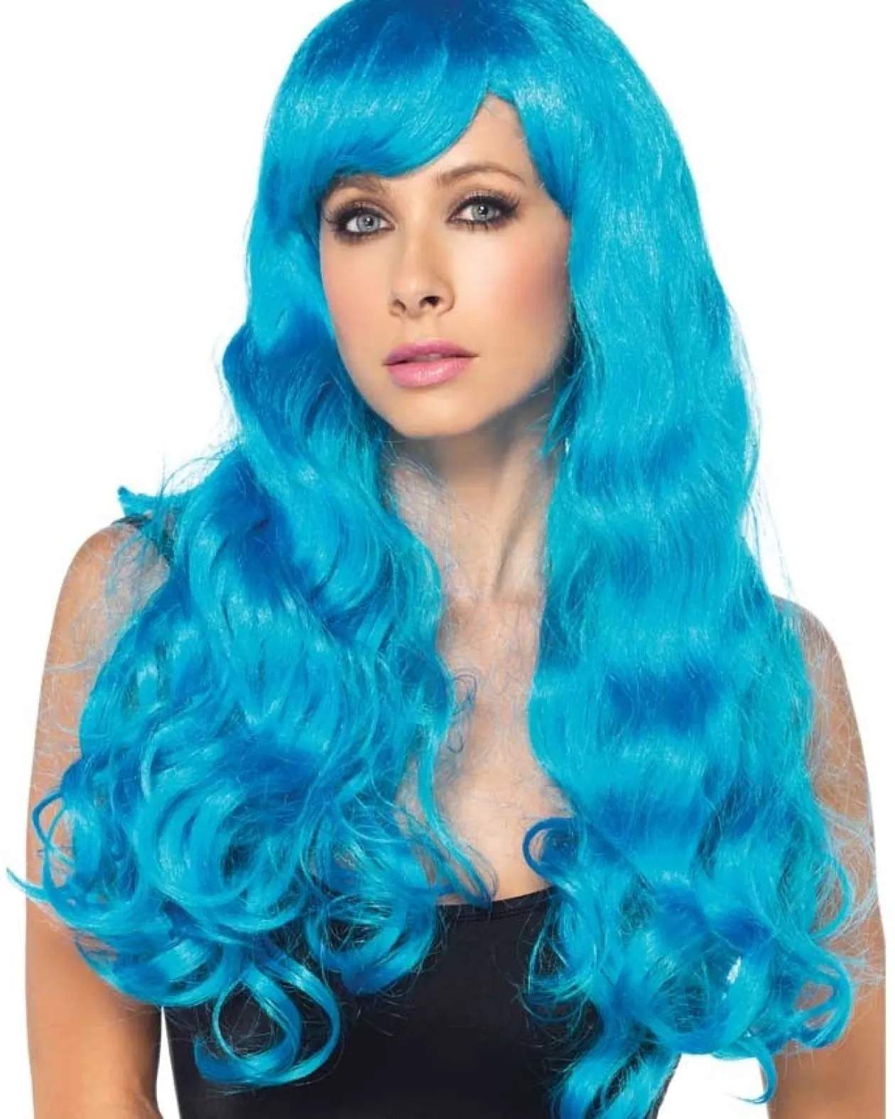Leg Avenue Long Wavy Neon Blue Wig Shop