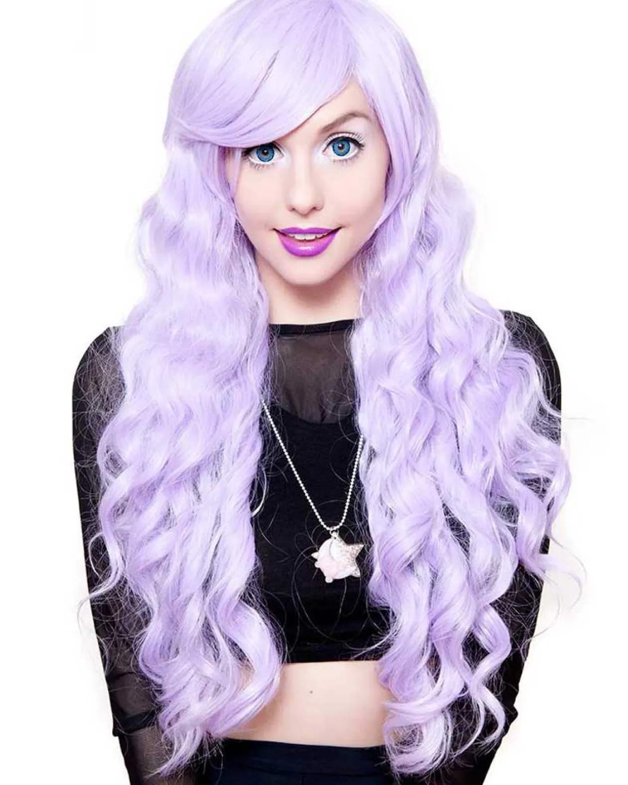 Rockstar Wigs Long Wavy Premium Lavender Wig 70Cm Store