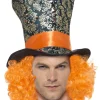 Smiffys Mad Top Hat With Orange Hair Shop