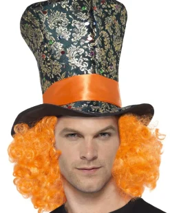 Smiffys Mad Top Hat With Orange Hair Shop