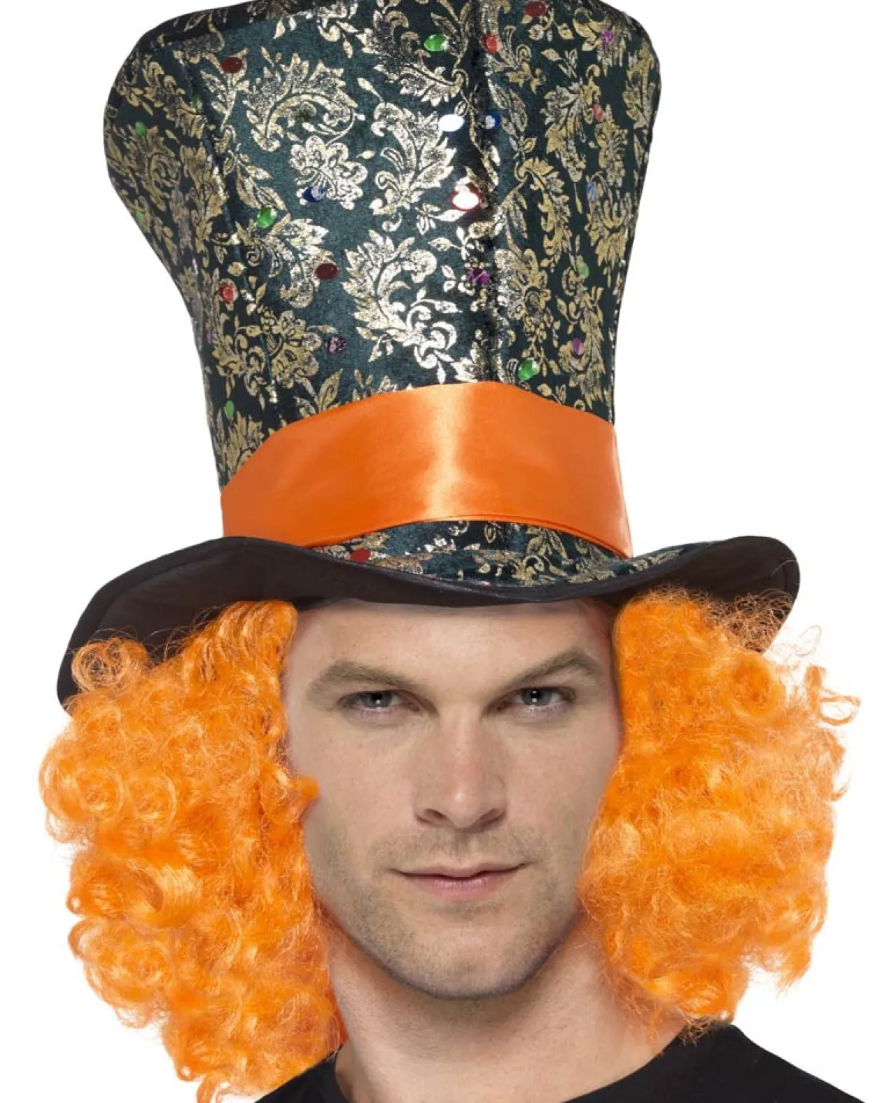 Smiffys Mad Top Hat With Orange Hair Shop