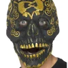 Smiffys Masquerade Black And Gold Skull Deluxe Mask Clearance