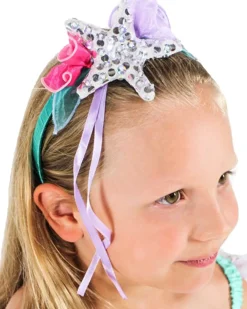 Fairy Girls Mermaid Headband And Wand Accessory Set Clearance