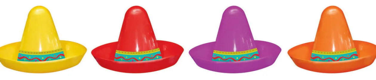 Amscan Mexican Fiesta Mini Sombrero Headbands Pack Of 8 New