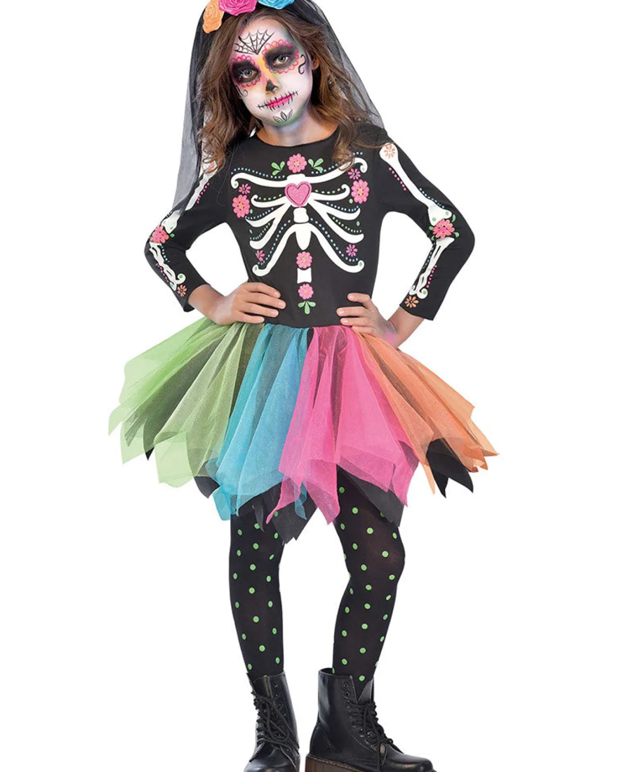 Amscan AU Mexican Sugar Skull Girls Costume Cheap