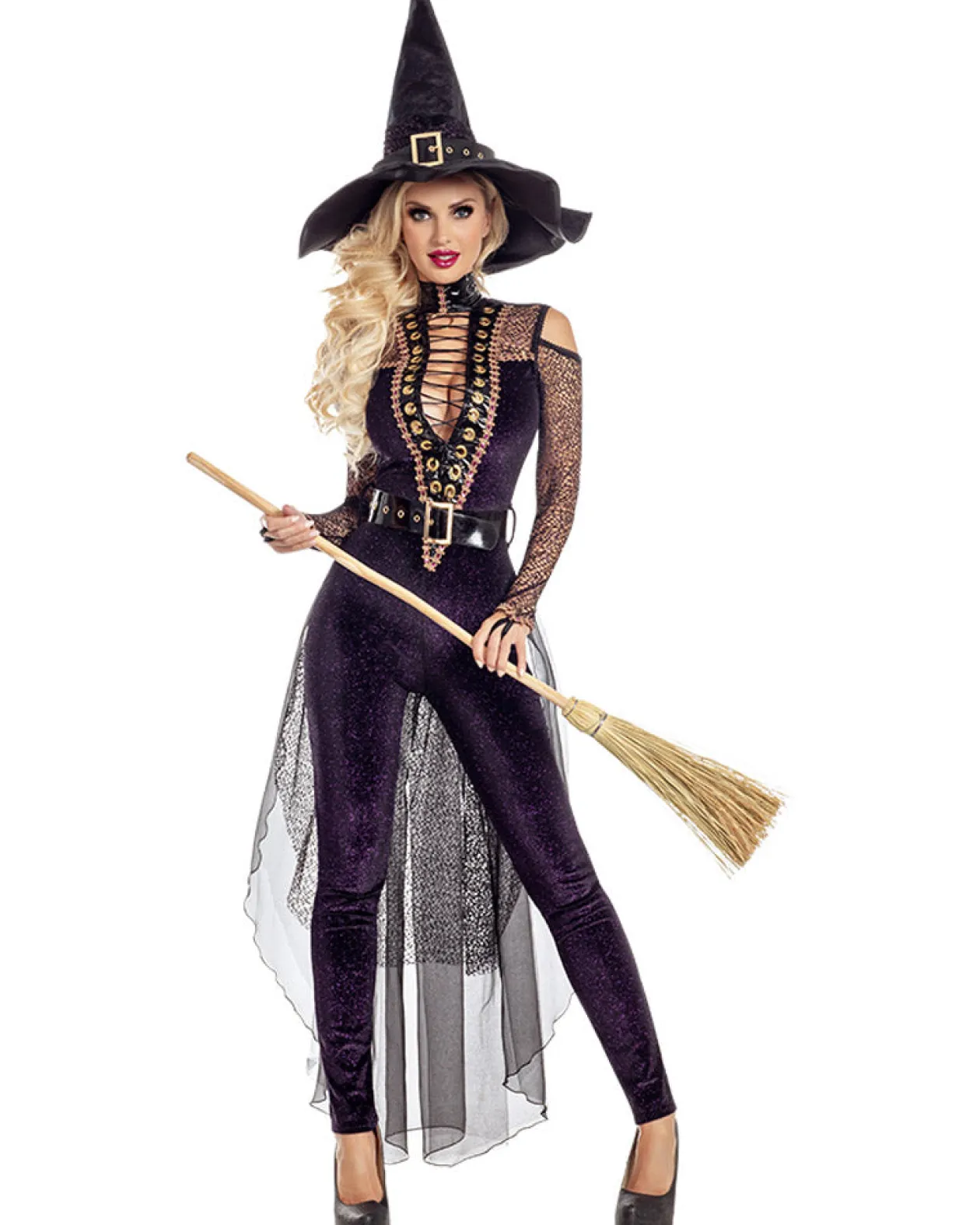Party King Midnight Violet Witch Womens Costume Cheap