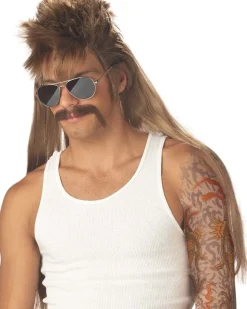 California Costumes Mississippi Mudflap Brown Wig And Moustache Best