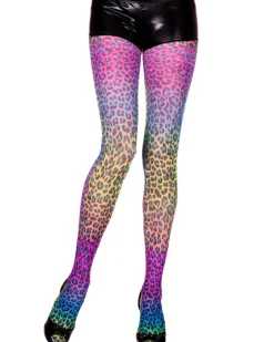 Music Legs Multicoloured Leopard Print Opaque Tights Best