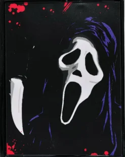 Fun World Neon Bright Light Up Ghost Face Sign 28Cm Fashion
