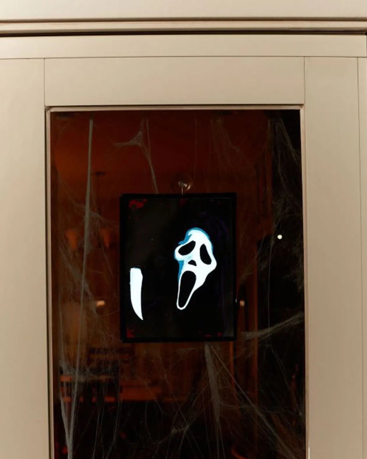 Fun World Neon Bright Light Up Ghost Face Sign 28Cm Fashion
