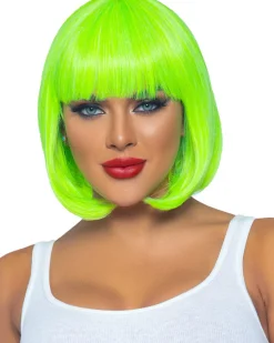 Leg Avenue Neon Green Short Bob Wig Outlet