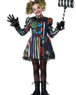 California Costumes Neon Nightmare Clown Deluxe Girls Costume Best Sale