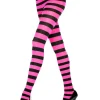 Leg Avenue Neon Pink And Black Striped Tights Cheap