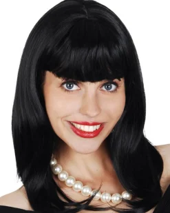 Tomfoolery Norah Black Wig With Fringe Fashion