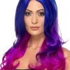 Smiffys Ombre Blue And Pink Long Wavy Wig Outlet