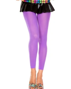 Music Legs Opaque Purple Capri Tights Hot