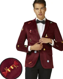 Opposuits Opposuit Christmas Icons Burgundy Deluxe Mens Blazer Online