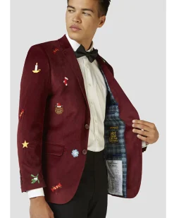 Opposuits Opposuit Christmas Icons Burgundy Deluxe Mens Blazer Online
