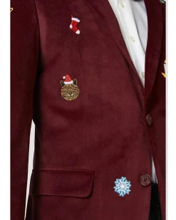 Opposuits Opposuit Christmas Icons Burgundy Deluxe Mens Blazer Online