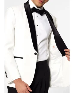 Opposuits Opposuit Pearly White Tuxedo Premium Mens Costume Cheap