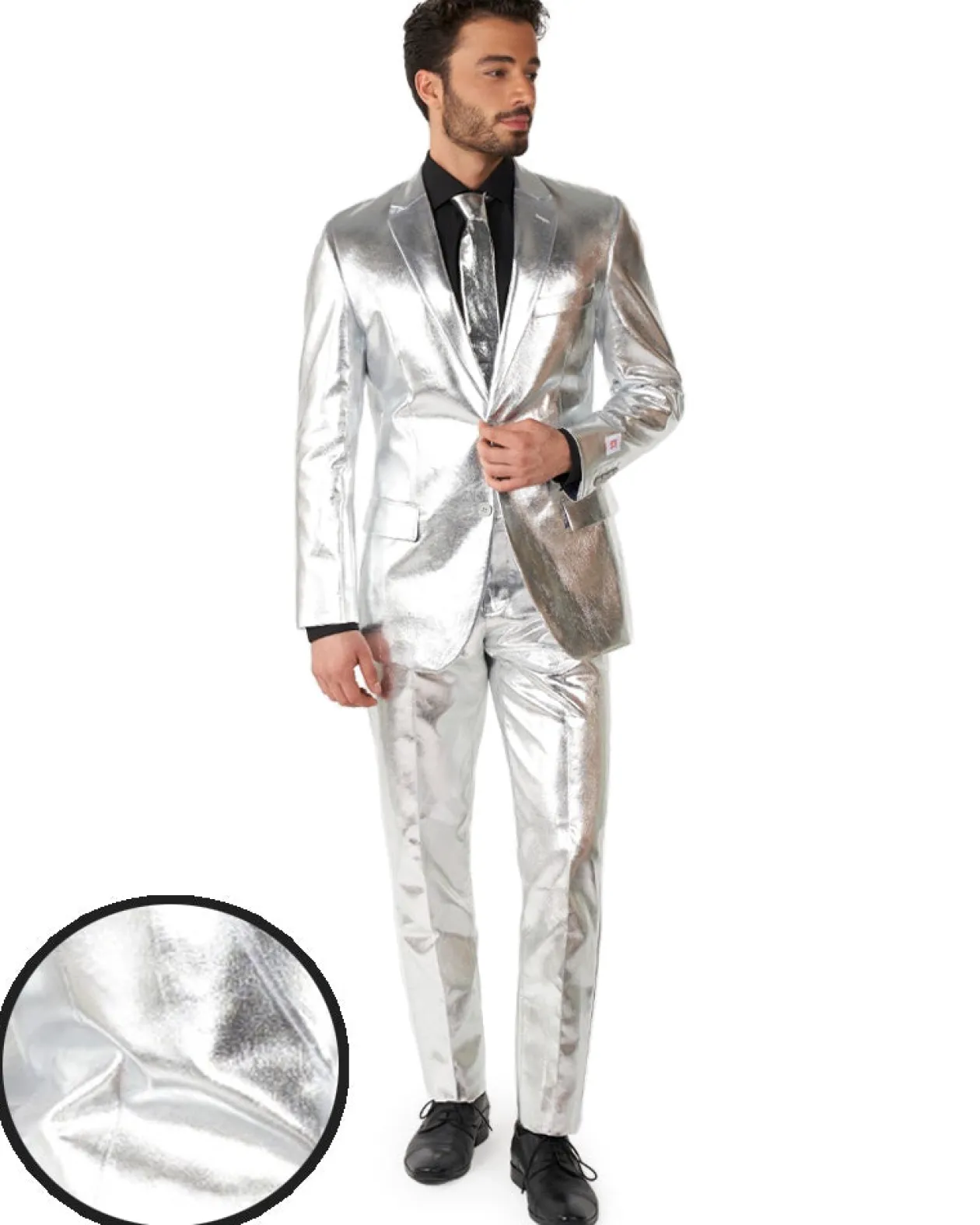 Opposuits Opposuit Shiny Silver Premium Mens Suit Fashion