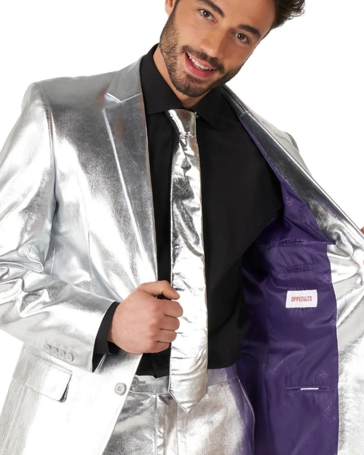 Opposuits Opposuit Shiny Silver Premium Mens Suit Fashion
