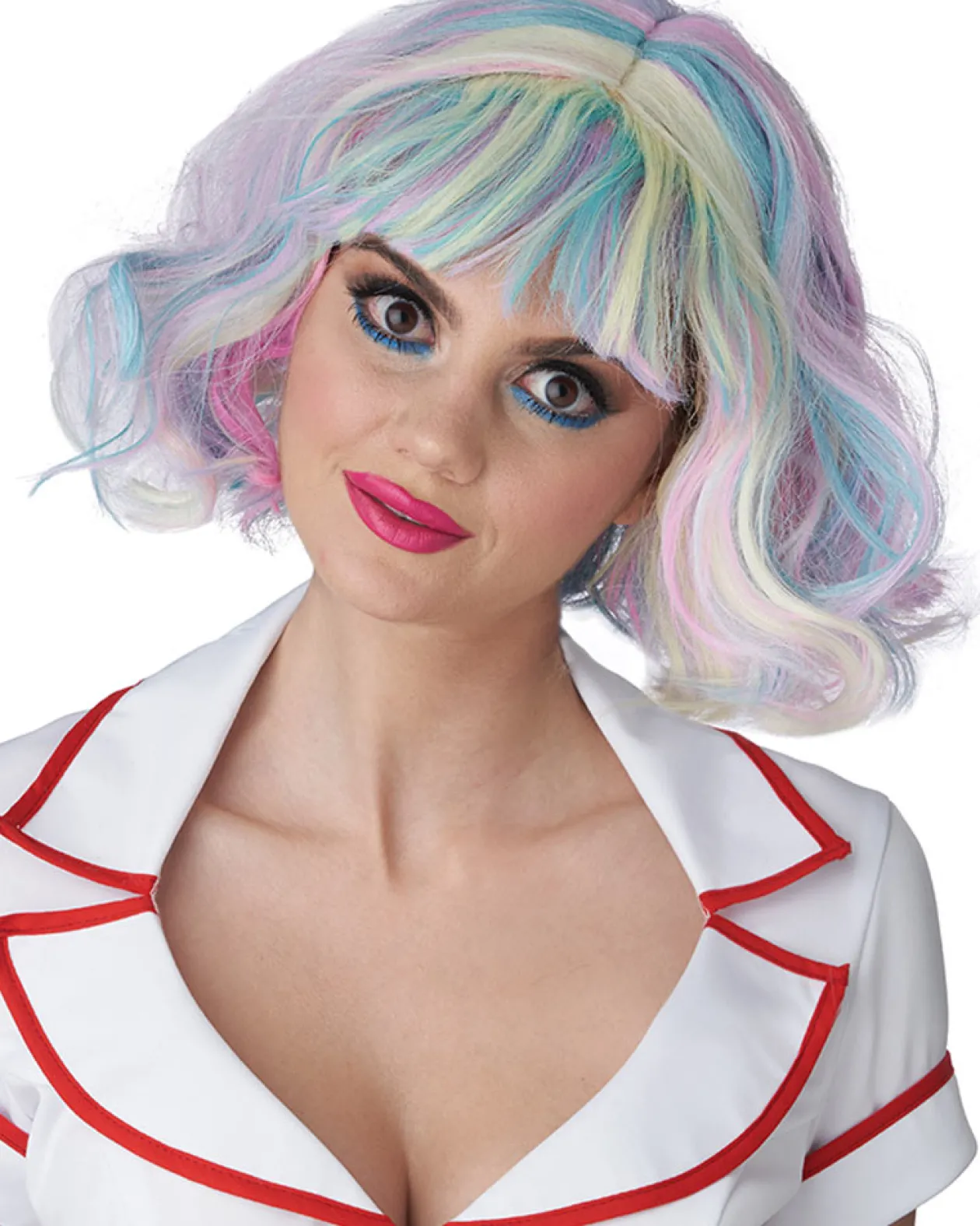 California Costumes Pastel Rainbow Short Bob Wig New