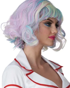 California Costumes Pastel Rainbow Short Bob Wig New