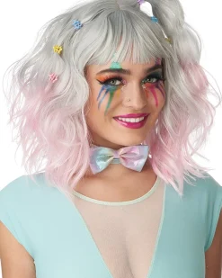 California Costumes Pastel Textured Long Bob Pink Wig Sale