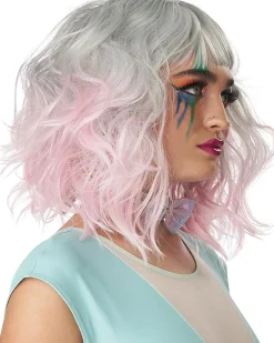 California Costumes Pastel Textured Long Bob Pink Wig Sale