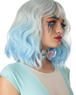 California Costumes Pastel Textured Long Bob Blue Wig Best