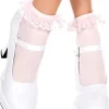 Music Legs Pink Ruffle Top Ankle Socks Outlet