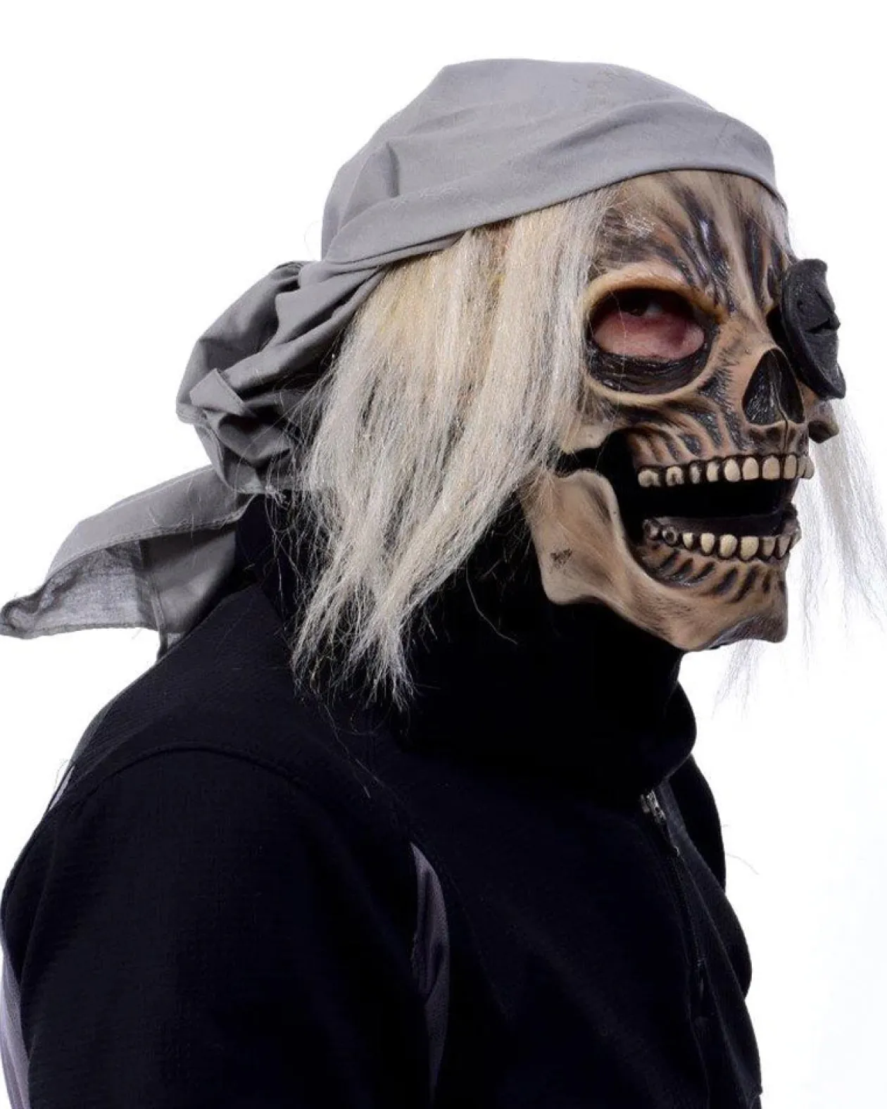 Zagone Studios Pirate Skull Wearing Bandana Premium Mask With Moving Mouth Outlet