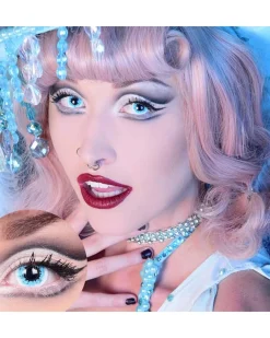 Tomfoolery Primal 14Mm White And Black Contact Lenses New