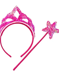 Fairy Girls Princess Sparkle Hot Pink Wand And Tiara Set Online