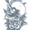 Tinsley Transfers Prison Skull And Roses Temporary Tattoo Clearance