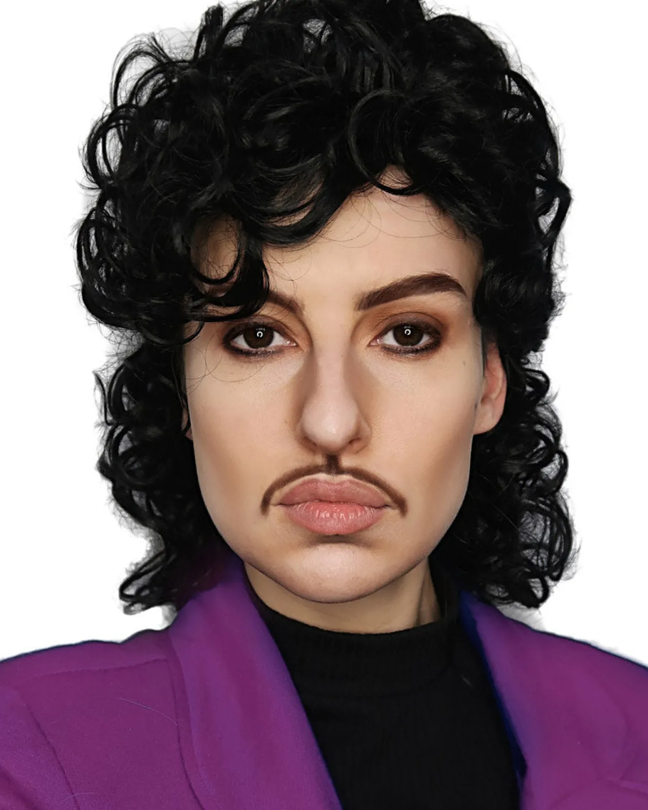 The Wig Outlet Purple Prince Curly Black Wig Online