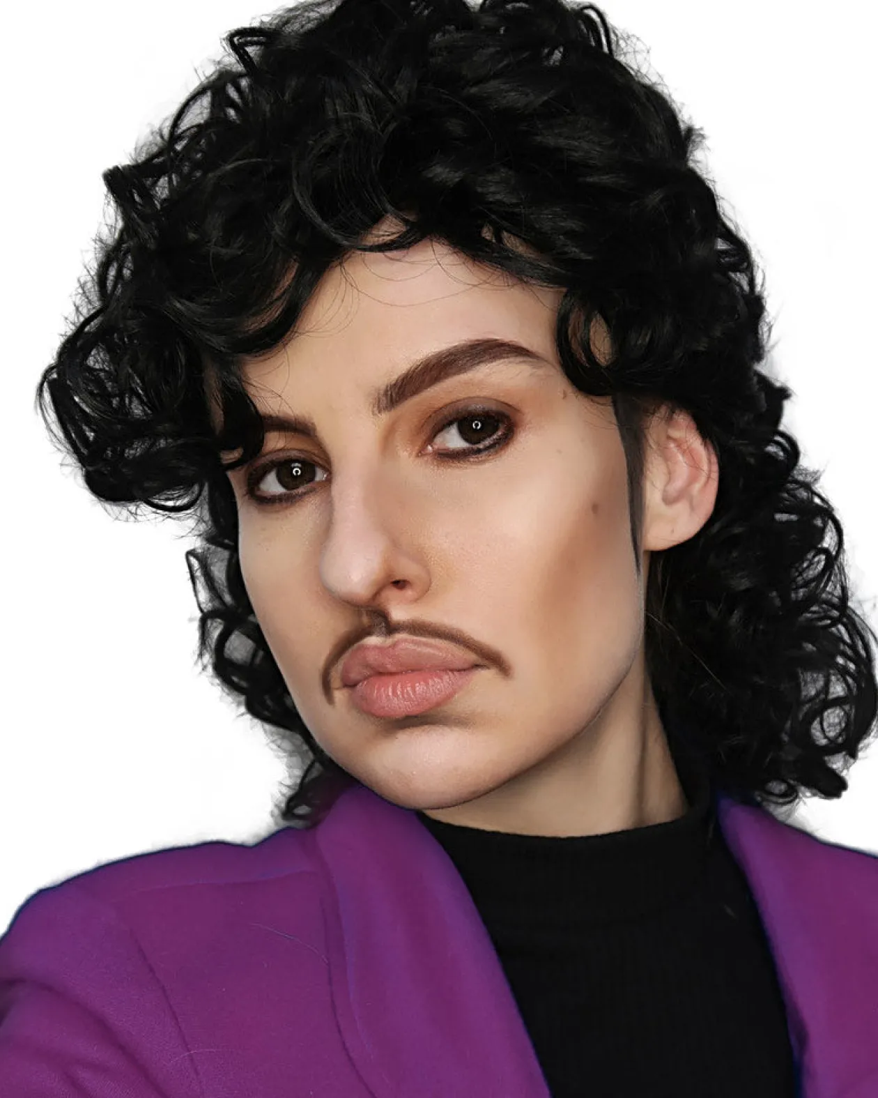 The Wig Outlet Purple Prince Curly Black Wig Online