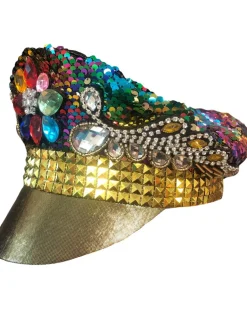 Sweidas Rainbow Burning Man Sequined Festival Hat Best Sale