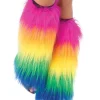 Leg Avenue Rainbow Furry Leg Warmers Fashion