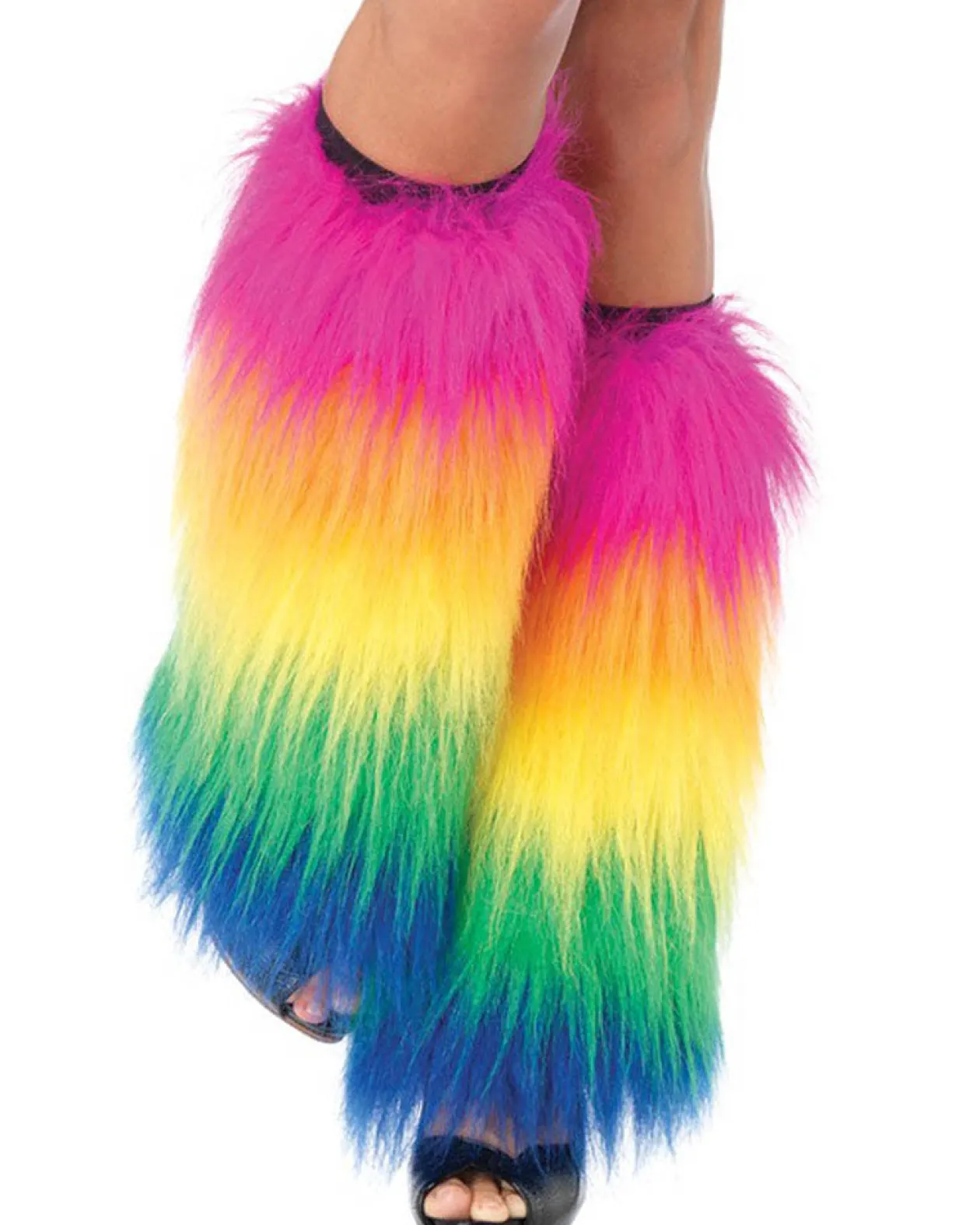 Leg Avenue Rainbow Furry Leg Warmers Fashion