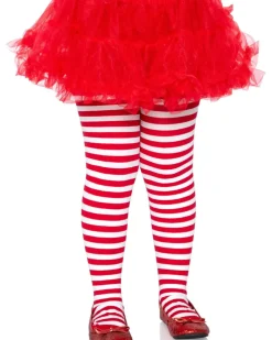 Leg Avenue Red And White Striped Girls Tights Sale