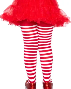 Leg Avenue Red And White Striped Girls Tights Sale