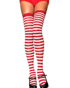 Leg Avenue Red And White Striped Thigh Highs Online