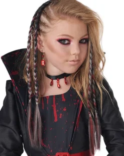 California Costumes Red Clip In Braids Store