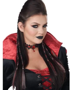 California Costumes Red Clip In Braids Store