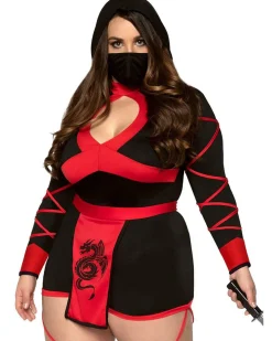 Leg Avenue Red Dragon Ninja Womens Plus Size Costume Shop