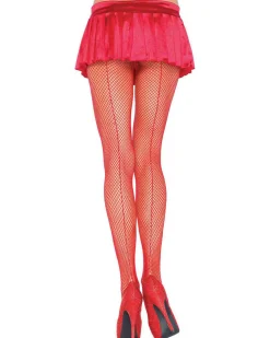 Leg Avenue Red Fishnet Stockings With Backseam Fashion