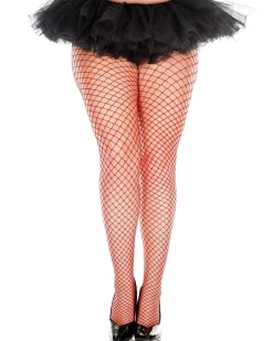 Music Legs Red Mini Diamond Net Plus Size Stockings Best Sale