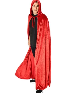 * Red Panne Velvet Deluxe Adults Cape Cheap